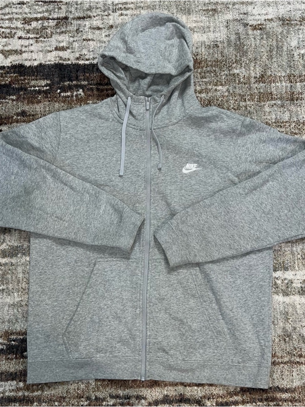 NEW NIKE Heather Grey Full Zip Up Hoodie